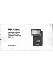 Miranda 730 TCD manual. Camera Instructions.
